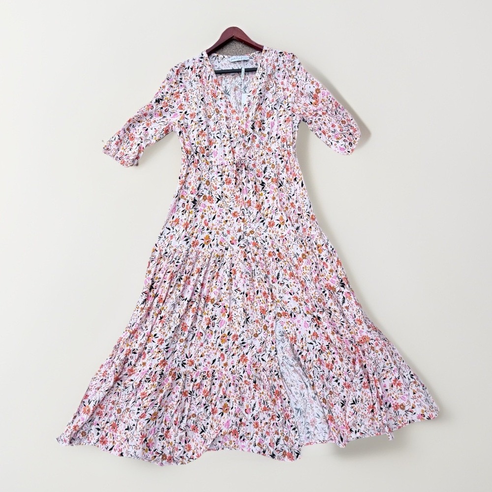 Petal and Pup Kelda Maxi Dress Tiered Floral Sz S Cottagecore Country Oversized
